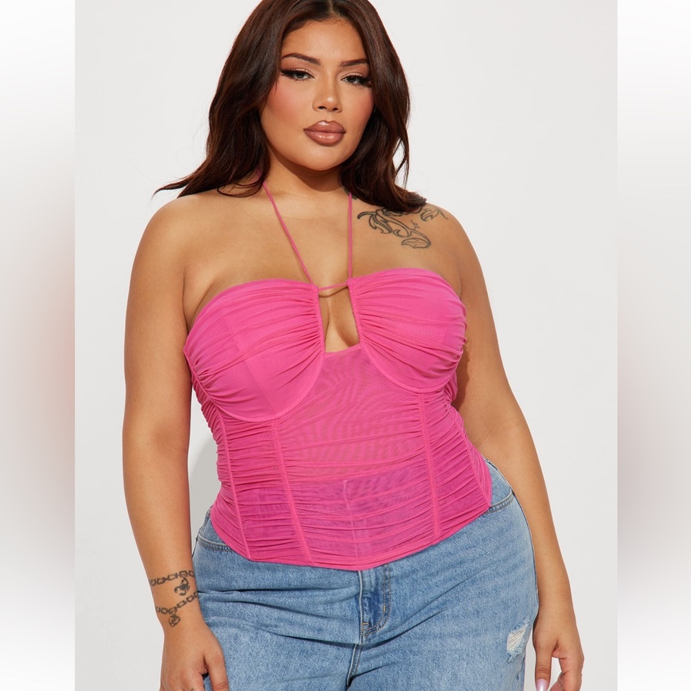 NWOT Hot pink FN top